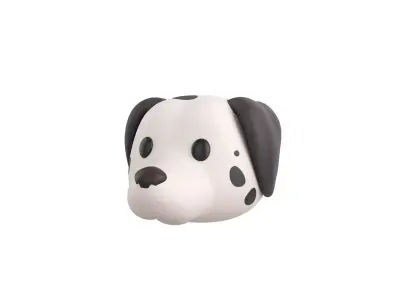 Prop176 Dalmatian Dog Head 3D model