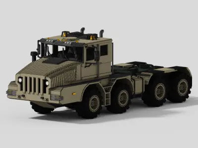Voxel MZKT Volat Truck 741350 Low-poly 3D model