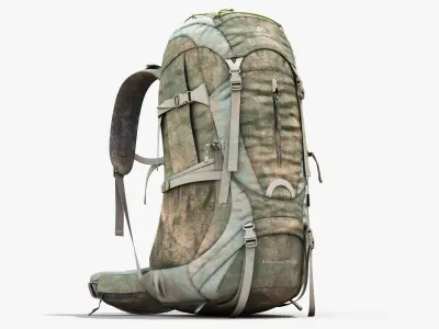 Backpack 2 Dirt 8K PBR Textures 3D model