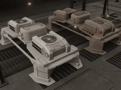 Sci-fi room military base model 3D model
