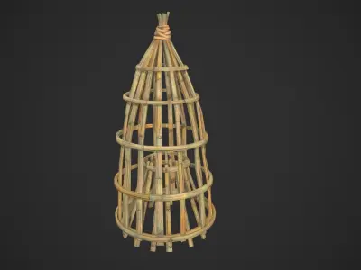 Bamboo Fish Trap Low-poly 3D model