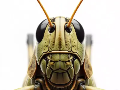 HyperRealistic Grasshopper Detailed Insect Natural Textures Low-poly 3D model