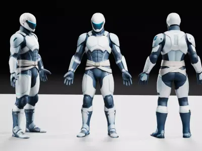 Sci-Fi Armor Suit - PBR Low-poly 3D model