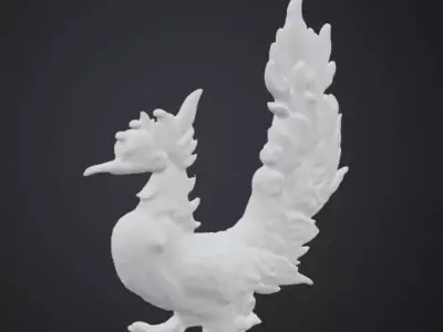 Phoenix elegance Low-poly 3D model