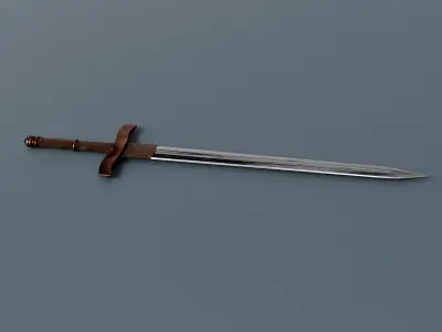 Long Sword PBR 3D model Low-poly 3D model