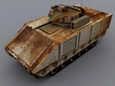 Army Tank and Vehicle  Low-poly 3D model