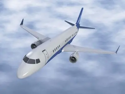 Embraer Lineage 1000 executive jet Low-poly 3D model