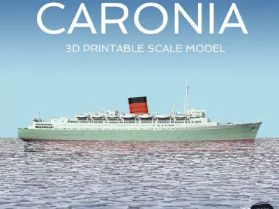 RMS Caronia - Cunards Green Goddess ocean liner and cruise ship 3D print model