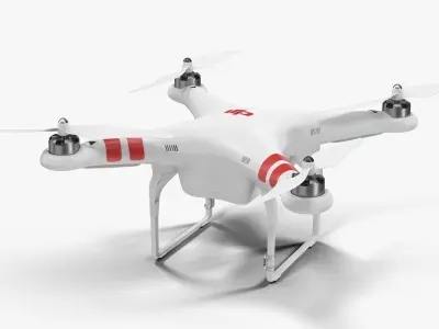 DJI Phantom 2 Quadrocopter Body Low-poly 3D model