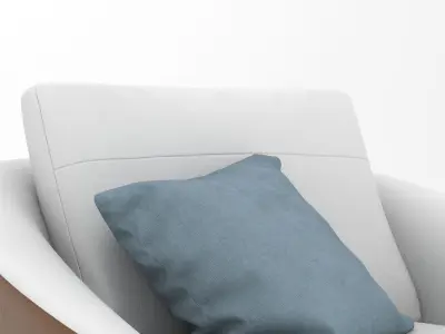 White Leather Sofa 1 Seater Free 3D model