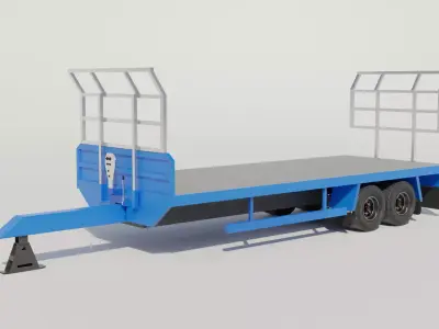 Agricultural Trailer Low-poly 3D model