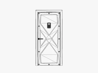 Military Security Door - UE4 And UE5 Optimized Low-poly 3D model