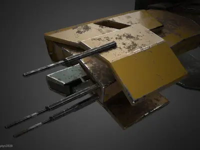 SciFi portal gun Low-poly 3D model