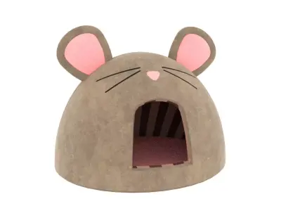 Mouse Meow Hut Cat Hut Cat Tent Brown 3D model