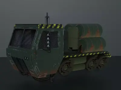 Diesel Punk Truck Design - Retro-futuristic 3D Model 3D model