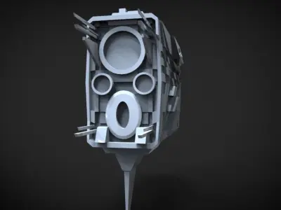 Spaceship Dreadnought 666 Low-poly 3D model