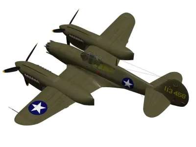 Curtiss P-40 Twin 3D model