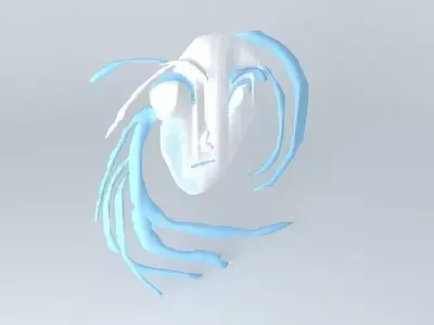 face fish with long hair Free 3D model