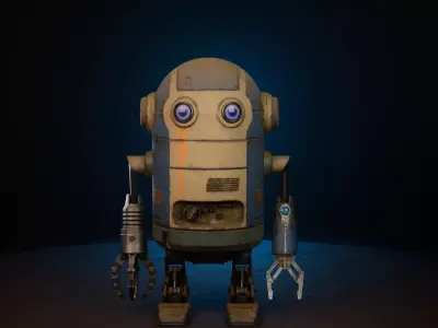 Robot Low-Poly Game Ready Model Low-poly 3D model Low-poly 3D model