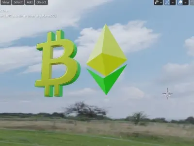 BTC ETH cyrptocurrency coin Free 3D model