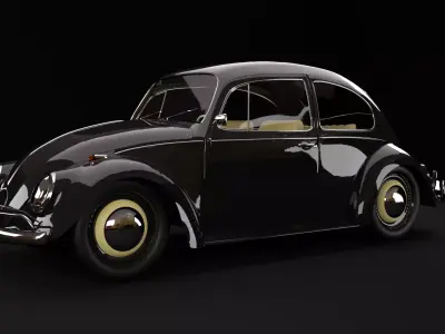 Lowered VW Kafer Free 3D model