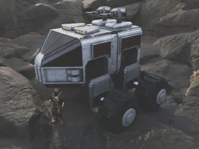 Scifi City Assault Vehicle Free low-poly 3D model