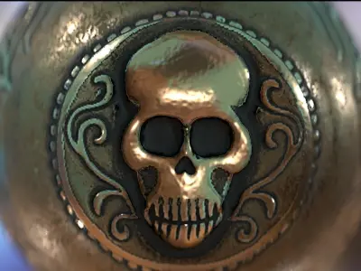 Pirate Flint Lock Gun Pistol Low-poly 3D model