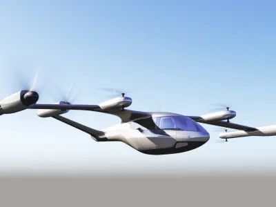 hyundai uber fly taxi concept rigged animated high poly 3D model