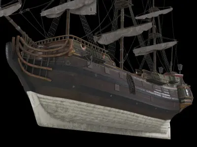 GALLEON SHIP PINNACLE Low-poly 3D model