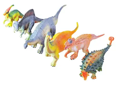 Collection of six Dinosaur Toys 3D model