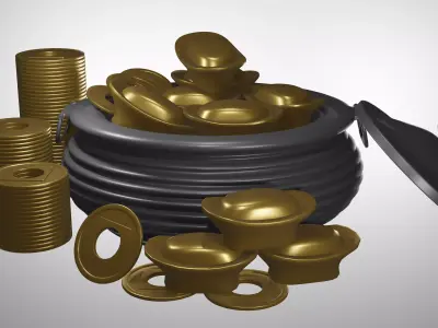 Pot Japanese of Gold 3D model