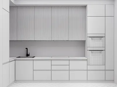 Kitchen modern 3D model 2