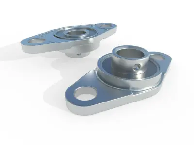 Flange Bearing 02 Low-poly 3D model