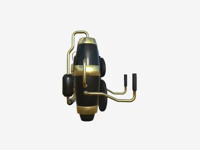 Jetpack A02 Golden Black - SciFi Character Design Low-poly 3D model