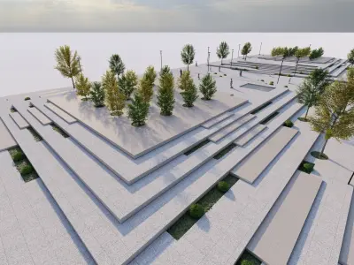 public park-Private Park Landscape Urban 3D model