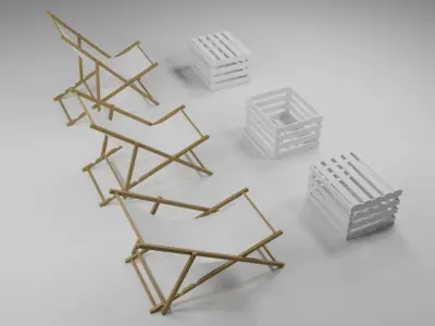 Sun loungers Free 3D model