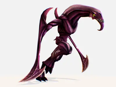 Animated Red Monster Goblin Troll Low-poly 3D model