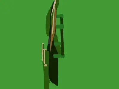 Stylized low-poly sword and shield ready for games Low-poly 3D model