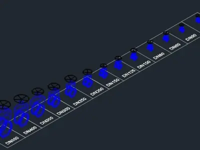 Gate Valve Handwheel Water DN40 to DN500 3D model