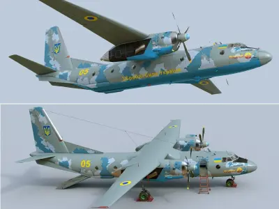 Antonov AN-26 of Ukrainian AF 3D model