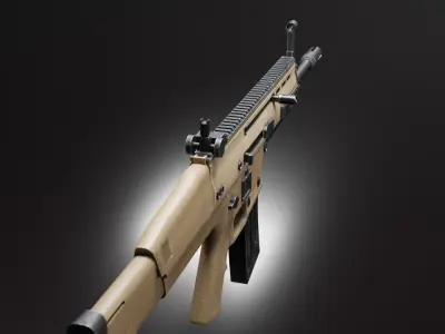 scarl-h assault rifle Low-poly 3D model