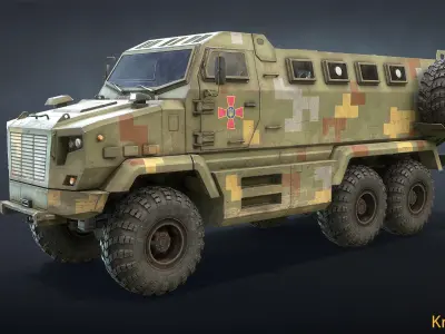 KrAZ Shrek and Fiona MPV Low-poly 3D model