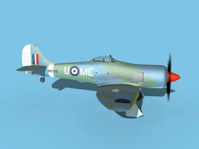 Hawker Tempest MKII V03 RAF 3D model