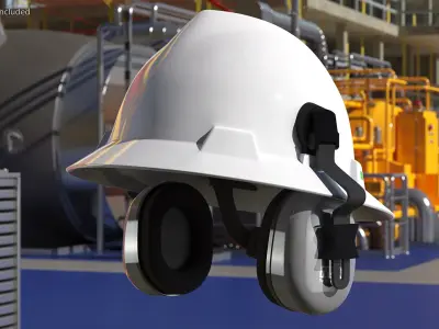 Safety Helmet with Ear Protection 3D model