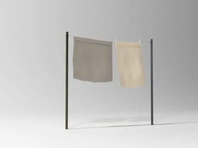 Clothes hanging Free 3D model