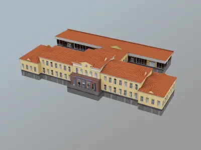 Airport Terminal URKK Terminal International Low-poly 3D model