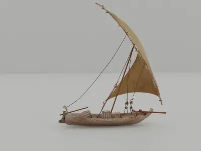 zanzibar dhow Low-poly 3D model