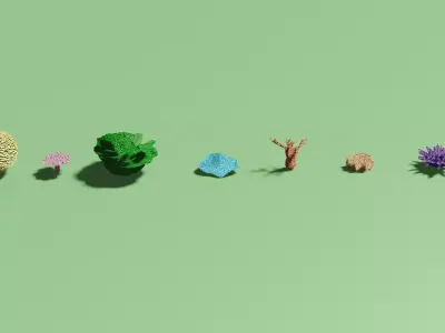 Coral Reef Pack Low-poly 3D model