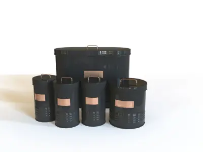 container set of canisters 3D model