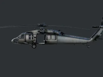 GAME READY Sikorsky UH60 Black Hawk Helicopter Low-poly 3D model